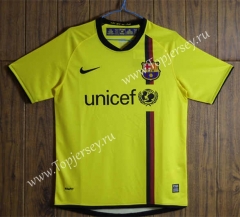 Retro Version 08-09 Barcelona Away Yellow Thailand Soccer Jersey AAA-SL