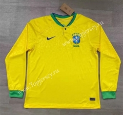 2022-2023 Brazil Home Yellow LS Thailand Soccer Jersey AAA