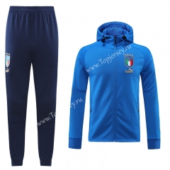 2022-2023 Italy Camouflage Blue Thailand Soccer Jacket Uniform With Hat-LH