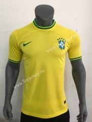 2022-2023 Brazil Yellow Thailand Training Soccer Jersey AAA-416