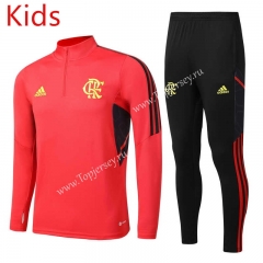 2022-2023 Flamengo Red Kids/Youth Soccer Tracksuit-GDP