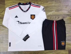 2022-2023 Manchester United Away White LS Soccer Uniform-709