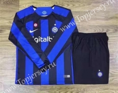 2022-2023 Inter Milan Home Blue&Black LS Soccer Uniform-709
