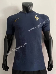 Player Version 2022-2023 France Home Blue Thailand Soccer Jersey AAA