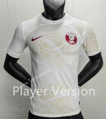 Player Version 2022-2023 Qatar Away White Thailand Soccer Jersey AAA-888