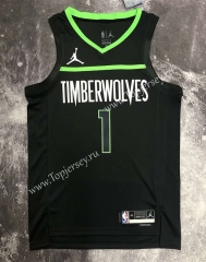 2022-2023 Jordan Limited Version Minnesota Timberwolves Black #1 NBA Jersey-311