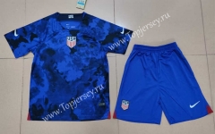 2022-2023 USA Away Blue Soccer Unifrom-718