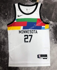 2022-2023 City Edition Minnesota Timberwolves White #27 NBA Jersey-311