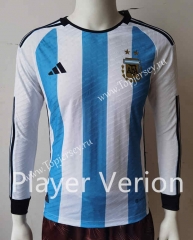 Player Version 2022-2023 Argentina Home Blue and White LS Thailand Soccer Jersey AAA-807