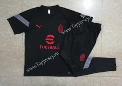 2022-2023 AC Milan Black Short-sleeved Thailand Soccer Tracksuit-815