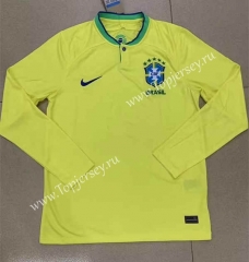 2022-2023 Brazil Home Yellow LS Thailand Soccer Jersey AAA-9268
