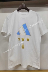 2022-2023 Argentina White Cotton T-shirt-CS