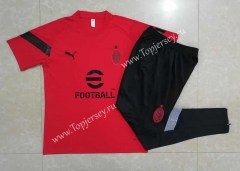 2022-2023 AC Milan Red Short-sleeved Thailand Soccer Tracksuit-815