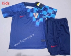 2022-2023 Croatia Away Blue Kids/Youth Soccer Uniform-507