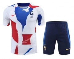 2022-2023 France Blue&White Thailand Training Soccer Uniform-418