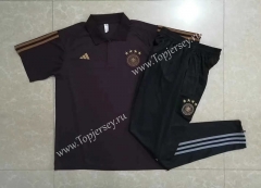 2022-2023 Germany Dark Brown Thailand Polo Uniform-815