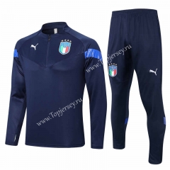 2022-2023 Italy Royal Blue Thailand Soccer Tracksuit-815