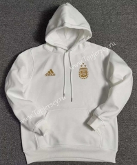 2022-2023 Argentina White Thailand Soccer Tracksuit Top With Hat-LH