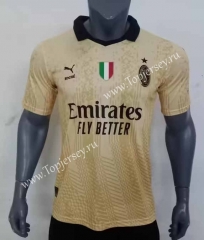 With Patch 2023-2024 AC Milan Yellow Thailand Soccer Jersey AAA-416