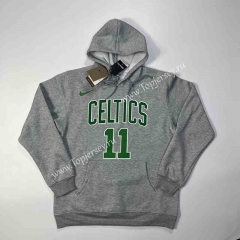 Boston Celtics Gray Tracksuit Top With Hat-GDP