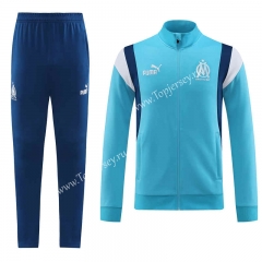 2023-2024 Olympique Marseille Sky Blue Thailand Soccer Jacket Uniform-LH