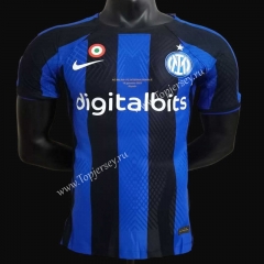 Player Version 2022-2023 Supercup Inter Milan Home Blue&Black Thailand Soccer Jersey AAA