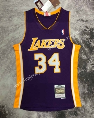 Retro Edition 00 Los Angeles Lakers Purple #34 NBA Jersey-311