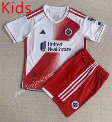 2023-2024 New England Revolution White&Red Kid/Youth Soccer Uniform-AY
