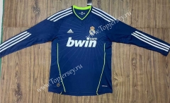 Retro Version 10-11 Real Madrid Away Royal Blue LS Thailand Soccer Jersey AAA-6157
