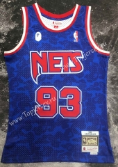 BAPE×M&N Brooklyn Nets Blue #93 NBA Jersey-311