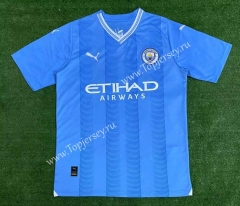 (S-4XL) 2023-2024 Correct Version Manchester City Home Blue Thailand Soccer Jersey AAA-416