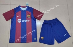 2023-2024 Barcelona Home Red&Blue Soccer Uniform-718