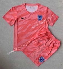 2023-2024 England Goalkeeper Pink&Red Soccer Uniform-AY