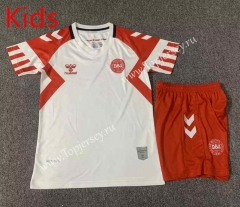 2023-2024 Denmark Away White Kids/Youth Soccer Uniform-7809