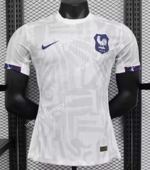 Player Version 2023-2024 France Away White Thailand Soccer Jersey AAA
