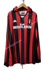 Retro Version 88-91 AC Milan Home Red&Black LS Thailand Soccer Jersey AAA-7505