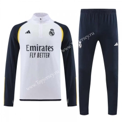 2023-2024 Real Madrid White Thailand Soccer Tracksuit-7411