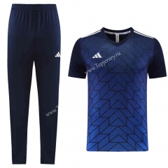 Adidas Royal Blue Short Sleeve Thailand Soccer Tracksuit-LH