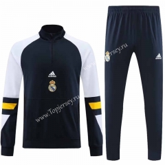 2023-2024 Real Madrid Royal Blue&White Thailand Soccer Tracksuit-7411