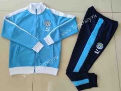 2023-2024 Manchester City Light Blue Thailand Soccer Jacket Uniform-GDP