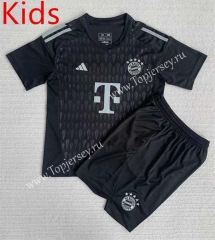 2023-2024 Bayern München Goalkeeper Black Kids/Youth Soccer Uniform-AY