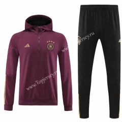 2023-2024 Bayern München Maroon Thailand Soccer Tracksuit With Hat-7411