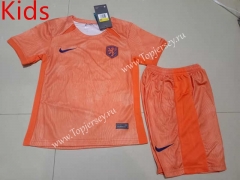 2023-2024 Netherlands Home Orange Kids/Youth Soccer Uniform-507