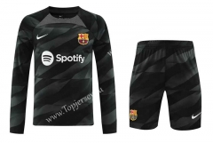2023-2024 Barcelona Goalkeeper Black LS Thailand Soccer Uniform-418