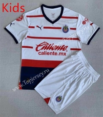 2023-2024 Deportivo Guadalajara Away White Kid/Youth Soccer Unifrom-AY