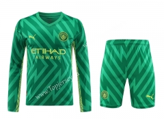 2023-2024 Manchester City Goalkeeper Green LS Thailand Soccer Uniform-418