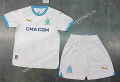 2023-2024 Olympique de Marseille Home White Kid/Youth Soccer Uniform