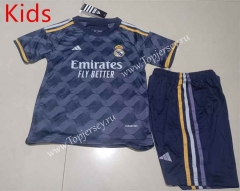 2023-2024 Real Madrid Away Dark Gray Kids/Youth Soccer Uniform-507