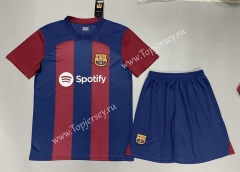 ( Without Brand Logo ) 2023-2024 Barcelona Home Red&Blue Soccer Uniform-9031