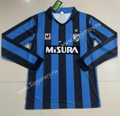 Retro Version 88 Inter Milan Home Blue&Black LS Thailand Soccer Jersey AAA-422